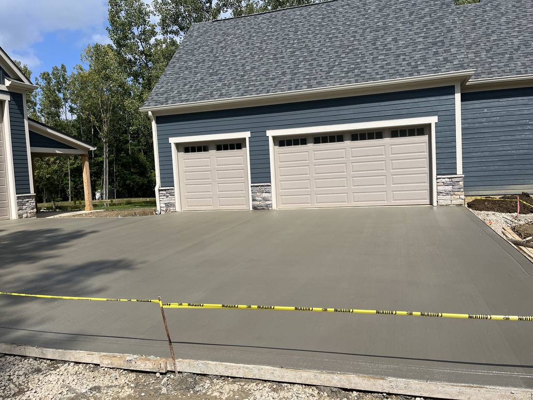 New build, three-car garage