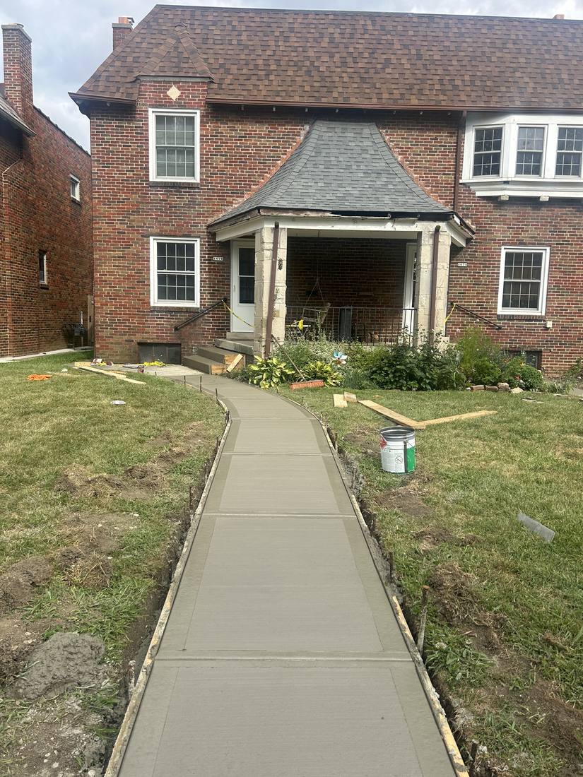 Front walk, brick two-story