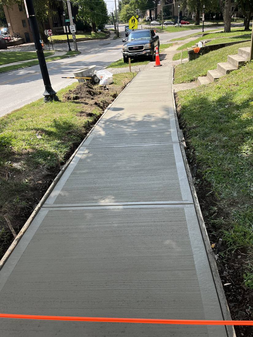 City sidewalk on the hill