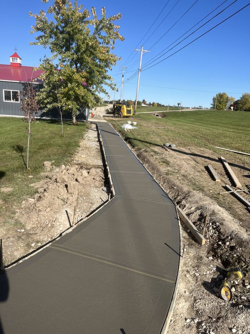 Long approach to the barn