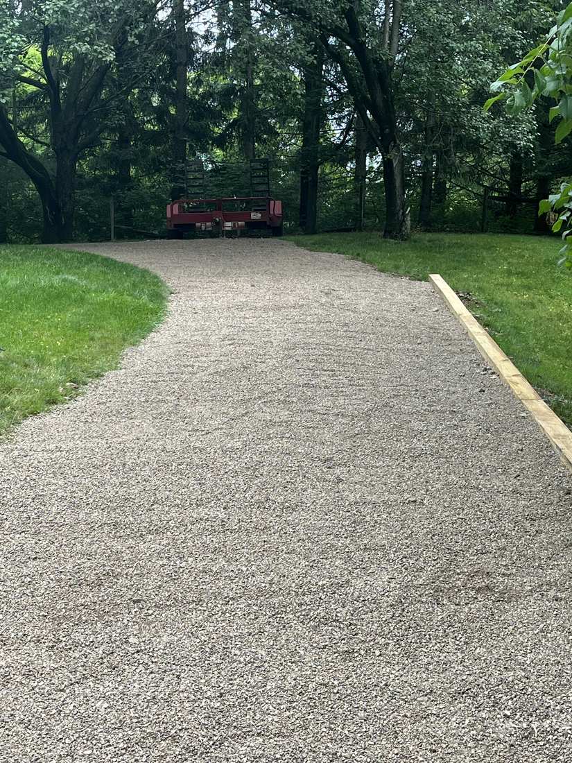 Rutted lane regraded and re-stoned