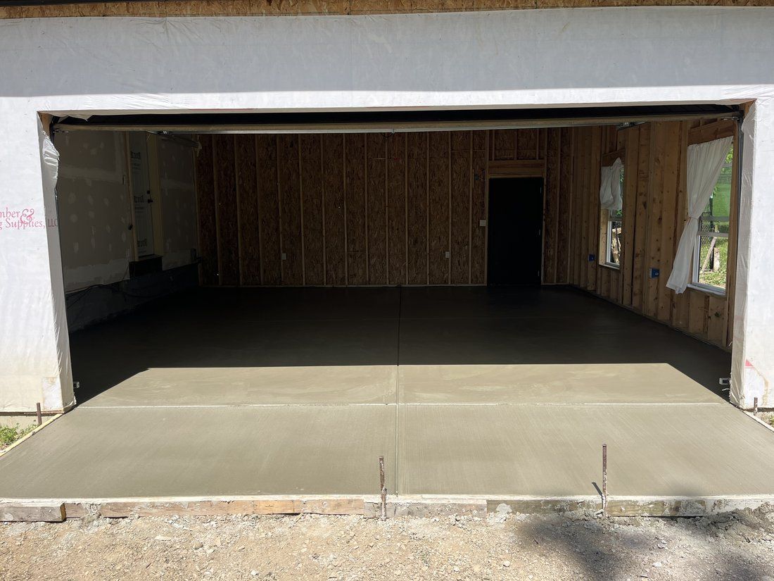 Two-car garage floor