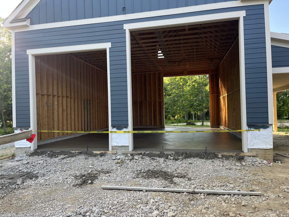 Two-bay garage slab