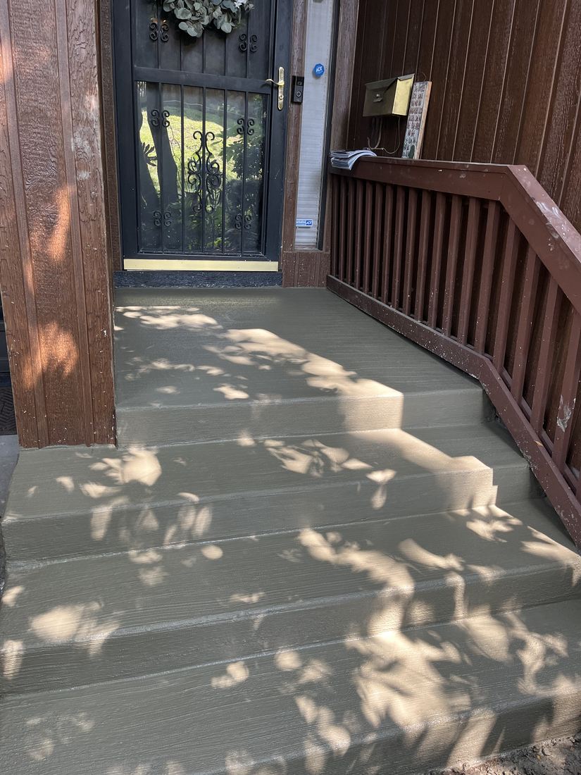 Front steps and landing, resurfaced