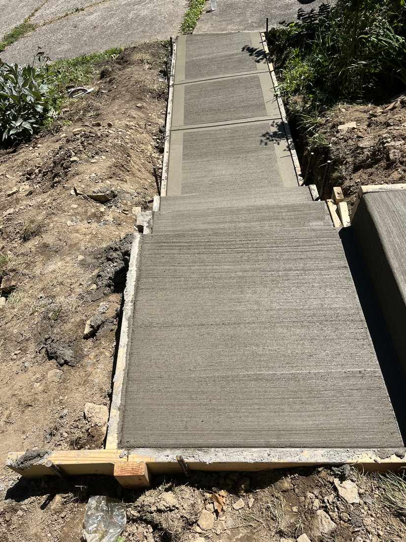 Walk and steps down the bank