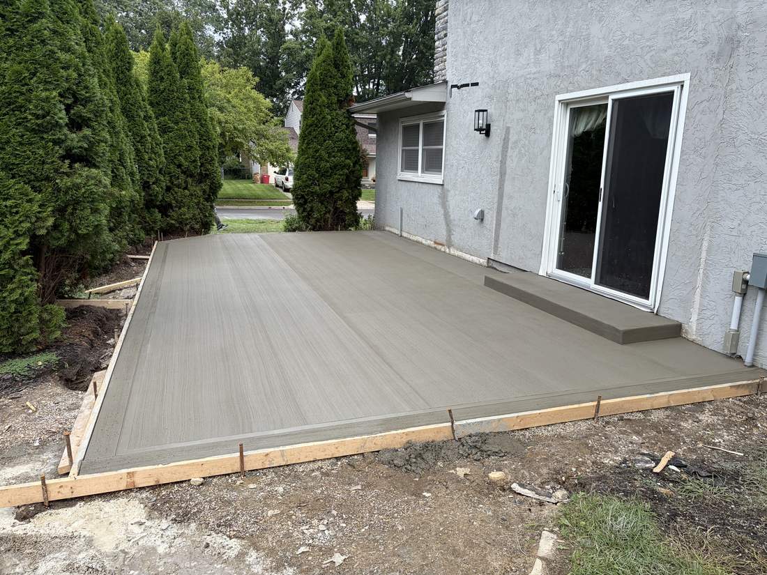 Patio and step at the slider