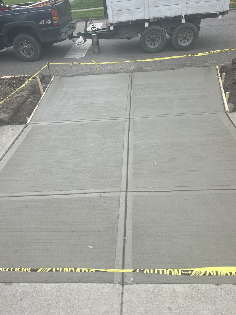 New apron at the curb